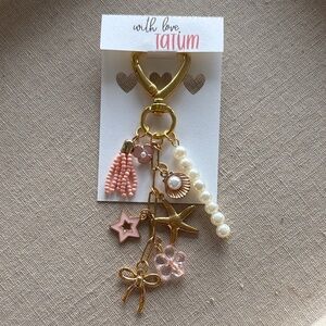 Gold and Pink Bag Purse Charm | Keychain